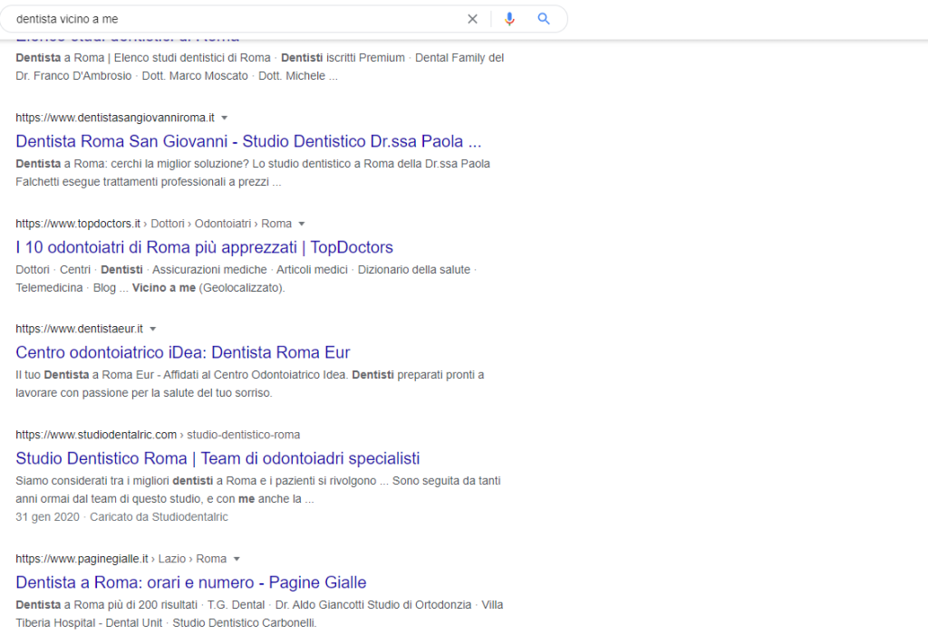 posizionamento organico