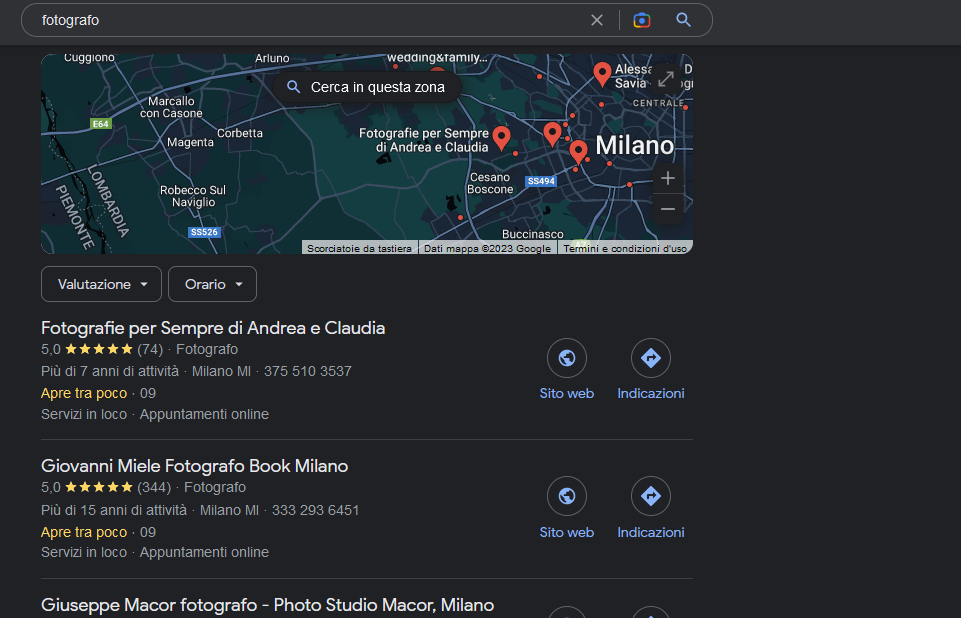 risultato google maps